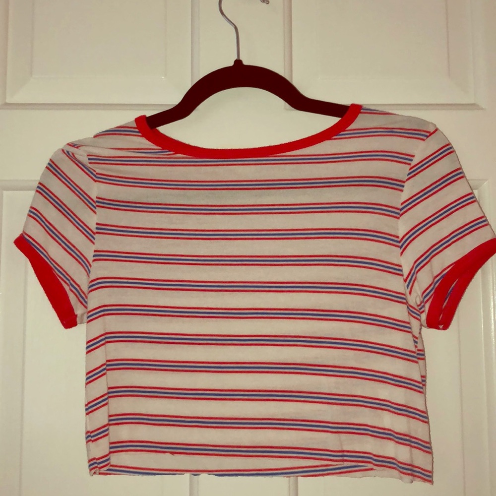 striped cropped shirt